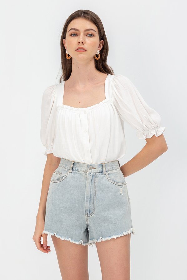 KORA SQUARENECK PUFF SLEEVE TOP