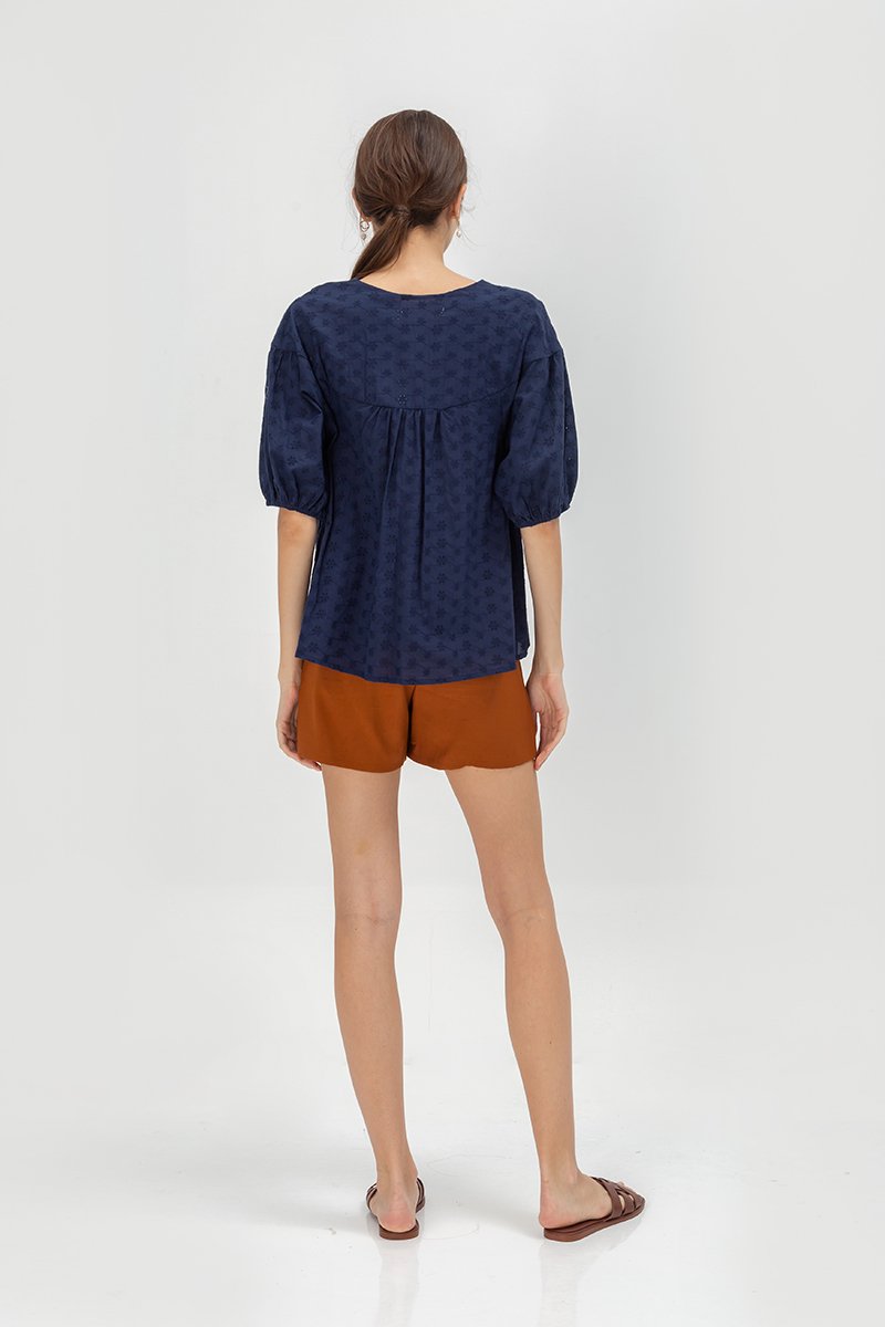 MILA EYELET PUFF SLEEVE TOP