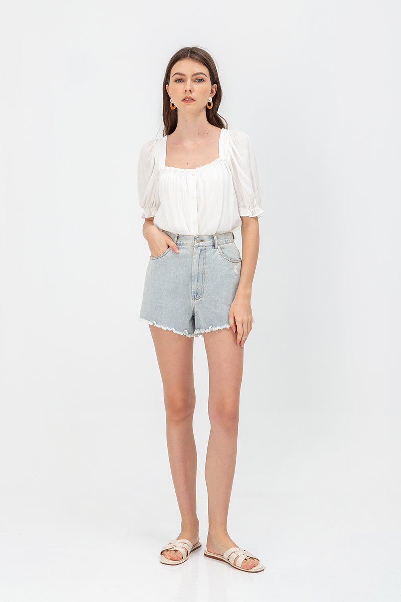 KORA SQUARENECK PUFF SLEEVE TOP