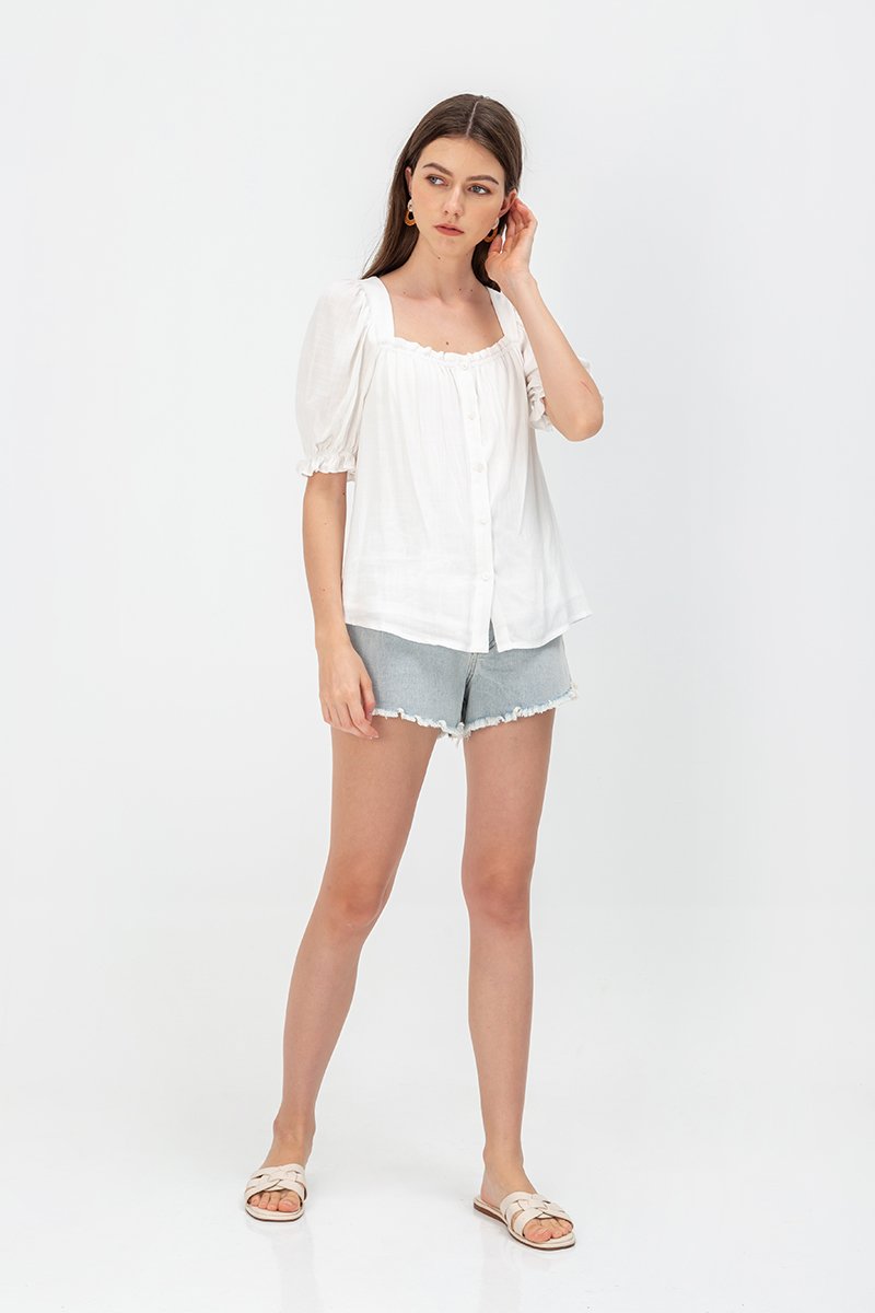 KORA SQUARENECK PUFF SLEEVE TOP