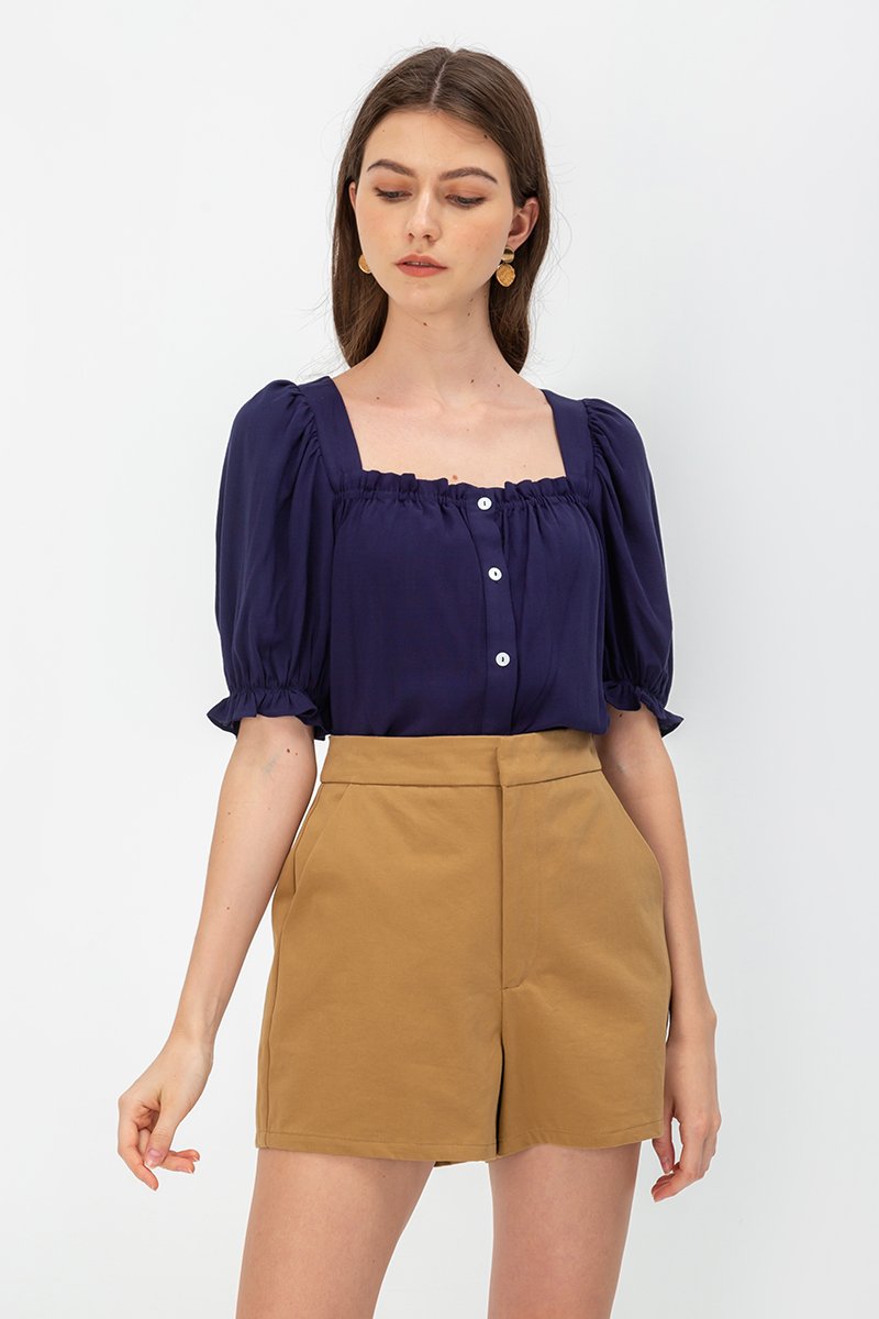 KORA SQUARENECK PUFF SLEEVE TOP