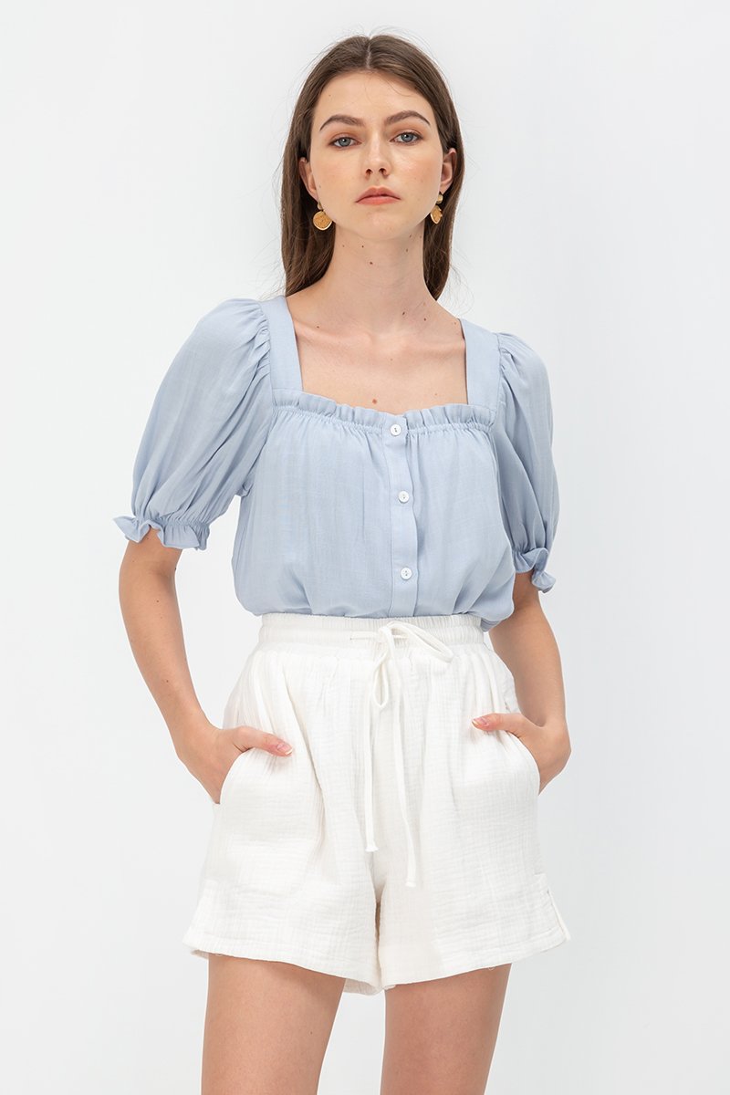 KORA SQUARENECK PUFF SLEEVE TOP