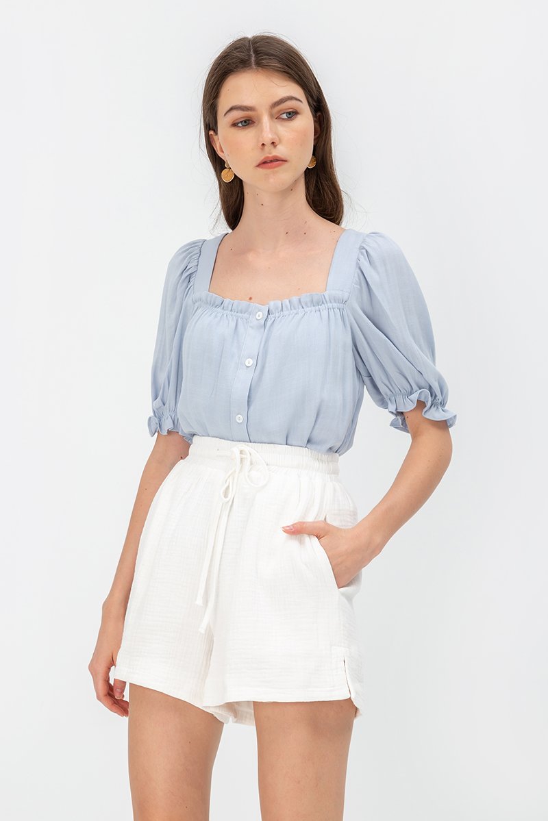 KORA SQUARENECK PUFF SLEEVE TOP