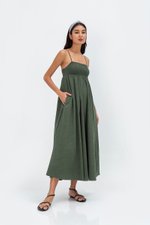 CECILIA SMOCKED MAXI DRESS
