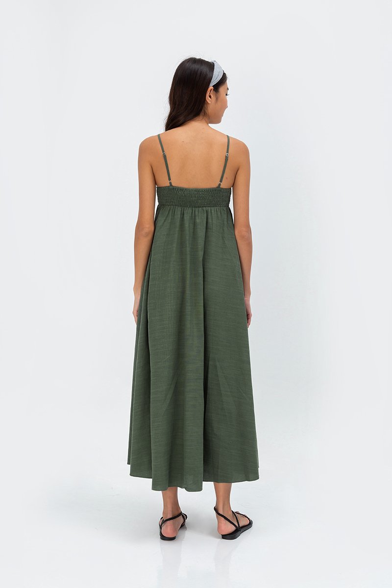 CECILIA SMOCKED MAXI DRESS
