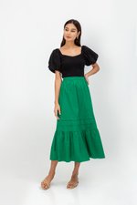 AMALIE PUFFED SLEEVES SMOCKED CROP TOP