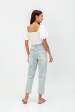 AMALIE PUFFED SLEEVES SMOCKED CROP TOP
