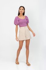 AMALIE PUFFED SLEEVES SMOCKED CROP TOP