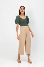 AMALIE PUFFED SLEEVES SMOCKED CROP TOP