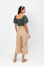 AMALIE PUFFED SLEEVES SMOCKED CROP TOP