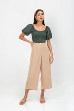 AMALIE PUFFED SLEEVES SMOCKED CROP TOP