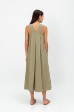 YUKI LINEN VBACK MAXI DRESS