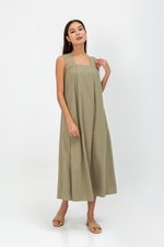 YUKI LINEN VBACK MAXI DRESS