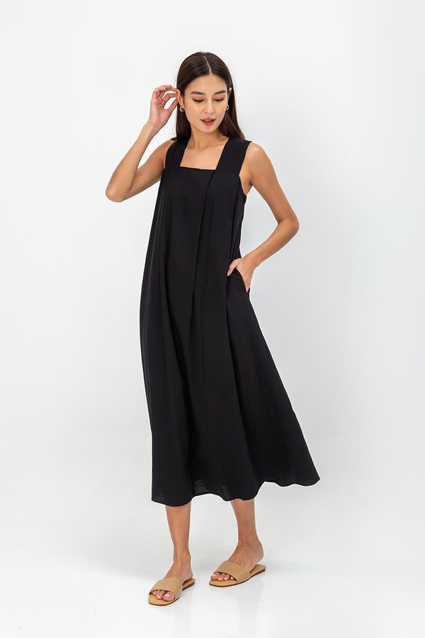 YUKI LINEN VBACK MAXI DRESS