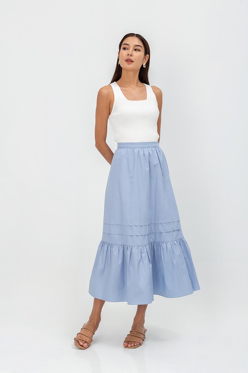 KYRA POPLIN MIDAXI SKIRT