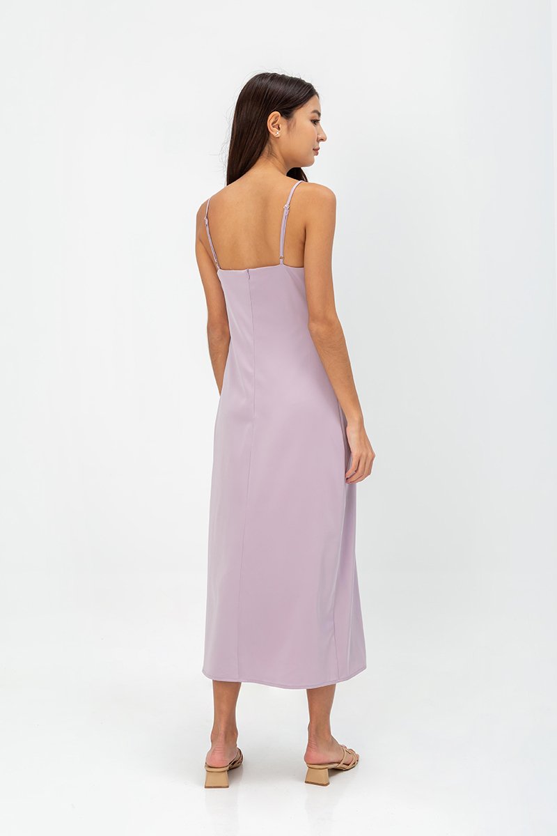 AERA SATIN SLIP MIDI DRESS