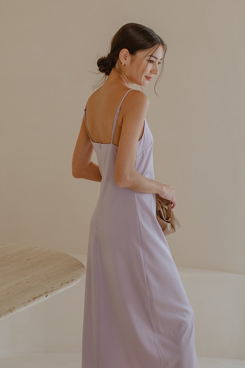 AERA SATIN SLIP MIDI DRESS
