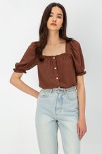 KORA SQUARENECK PUFF SLEEVE TOP