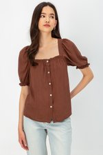 KORA SQUARENECK PUFF SLEEVE TOP