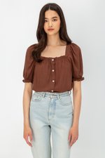 KORA SQUARENECK PUFF SLEEVE TOP
