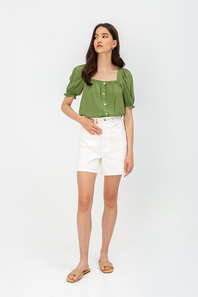 KORA SQUARENECK PUFF SLEEVE TOP
