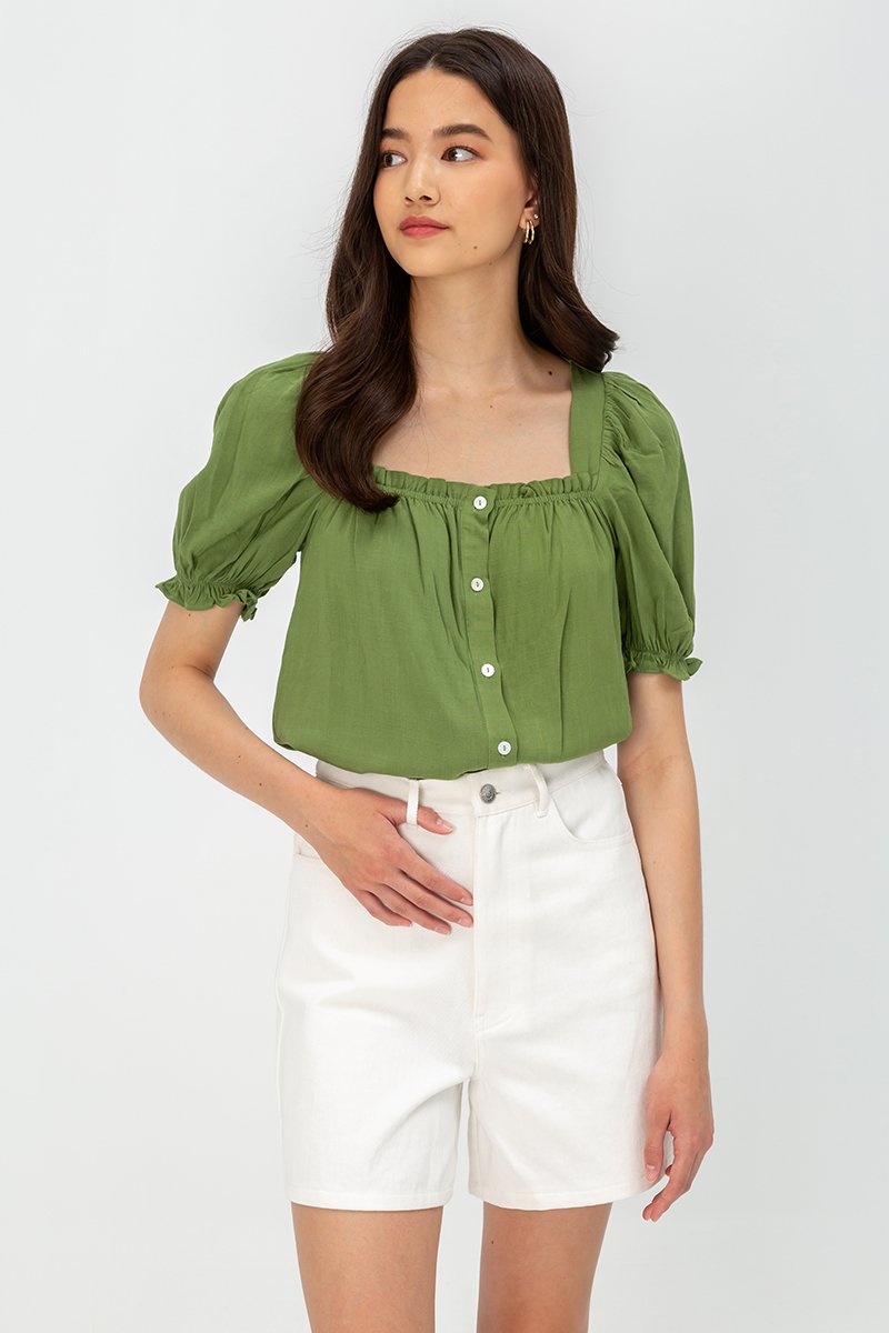 KORA SQUARENECK PUFF SLEEVE TOP