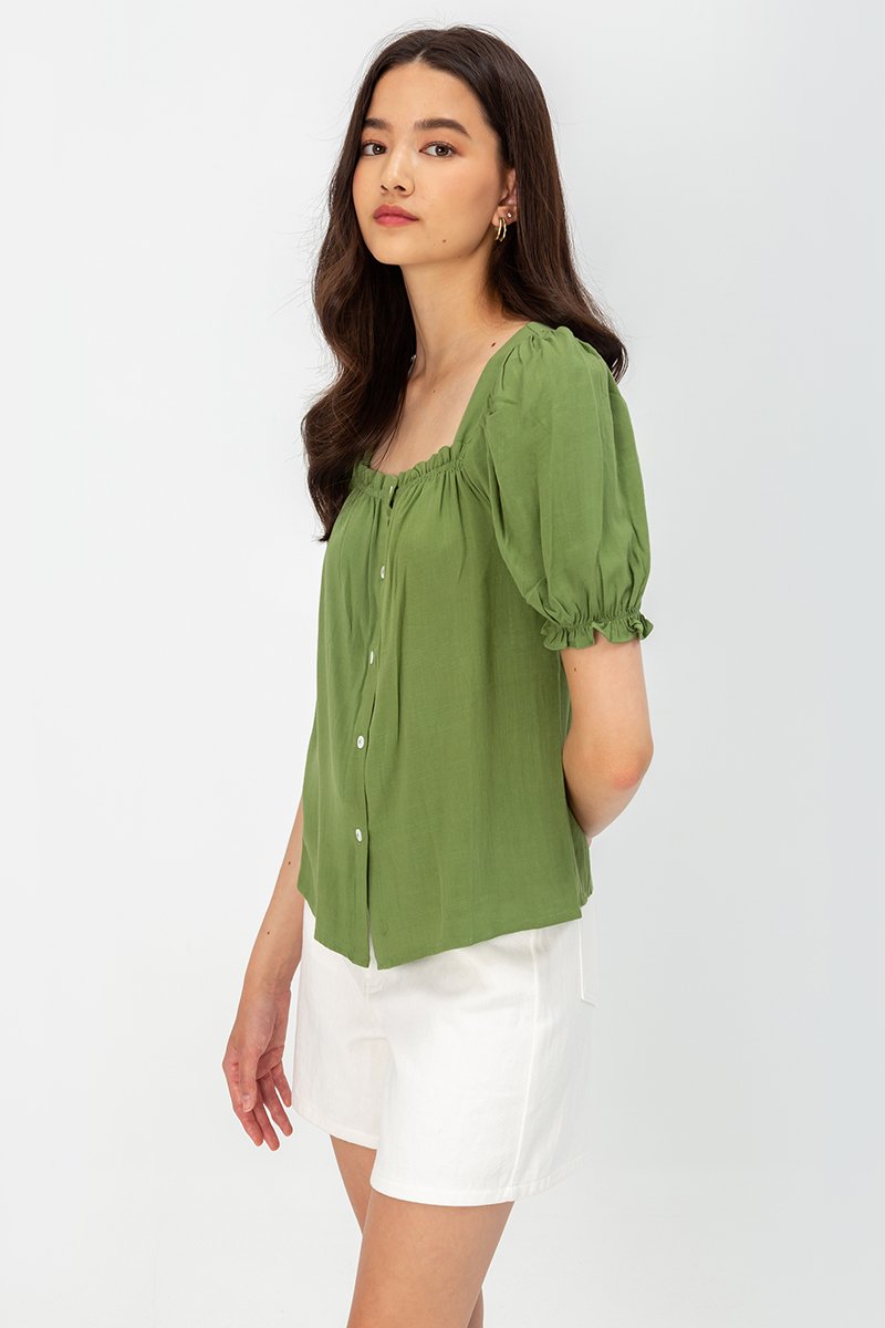 KORA SQUARENECK PUFF SLEEVE TOP
