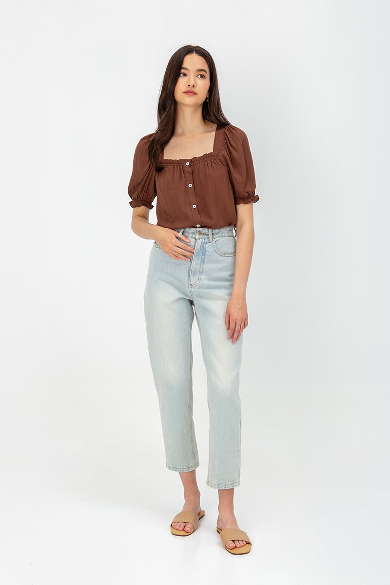 KORA SQUARENECK PUFF SLEEVE TOP