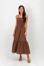 INIYA FLOUNCE HEM MAXI DRESS W SASH