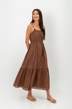 INIYA FLOUNCE HEM MAXI DRESS W SASH