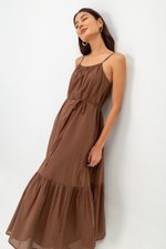 INIYA FLOUNCE HEM MAXI DRESS W SASH