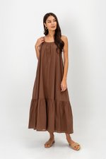 INIYA FLOUNCE HEM MAXI DRESS W SASH