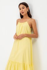 INIYA FLOUNCE HEM MAXI DRESS W SASH