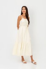 INIYA FLOUNCE HEM MAXI DRESS W SASH
