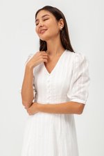 STASSIE EYELET SLEEVED MIDI DRESS