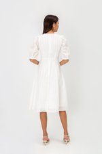 STASSIE EYELET SLEEVED MIDI DRESS