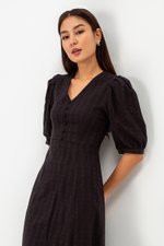STASSIE EYELET SLEEVED MIDI DRESS
