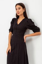 STASSIE EYELET SLEEVED MIDI DRESS