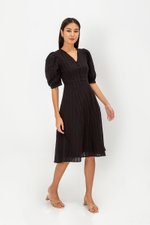 STASSIE EYELET SLEEVED MIDI DRESS