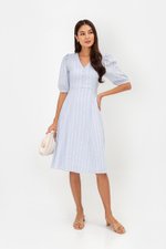 STASSIE EYELET SLEEVED MIDI DRESS