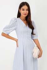 STASSIE EYELET SLEEVED MIDI DRESS