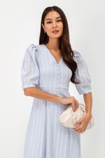 STASSIE EYELET SLEEVED MIDI DRESS