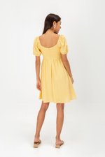 KYLIN LINEN PUFF SLEEVE MINI DRESS