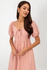 KYLIN LINEN PUFF SLEEVE MINI DRESS