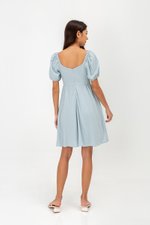 KYLIN LINEN PUFF SLEEVE MINI DRESS
