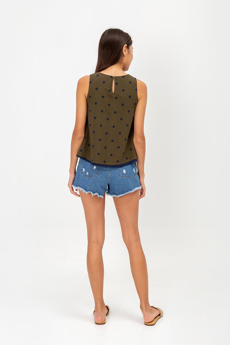MISHA POLKA DOT REVERSIBLE TOP