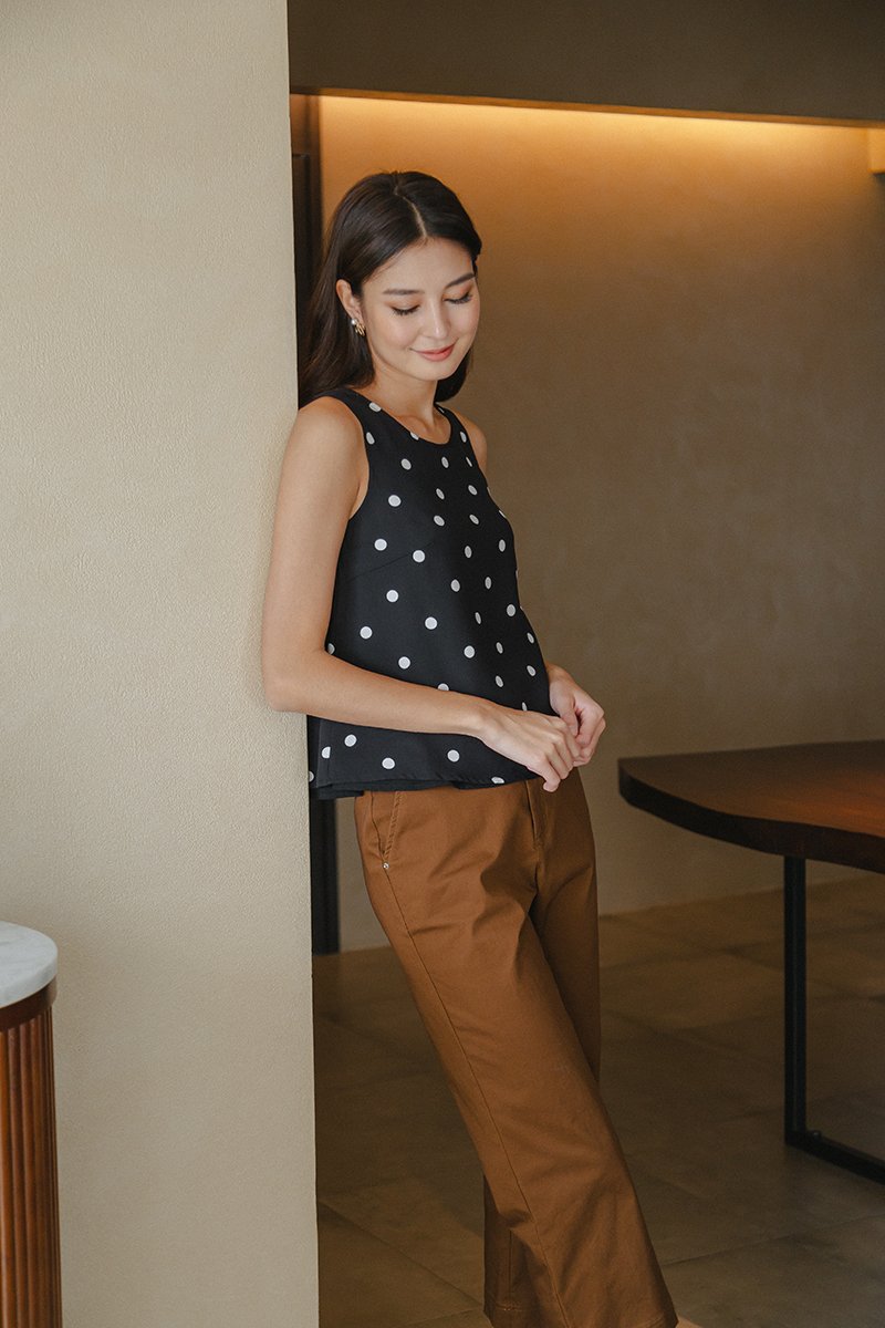 MISHA POLKA DOT REVERSIBLE TOP