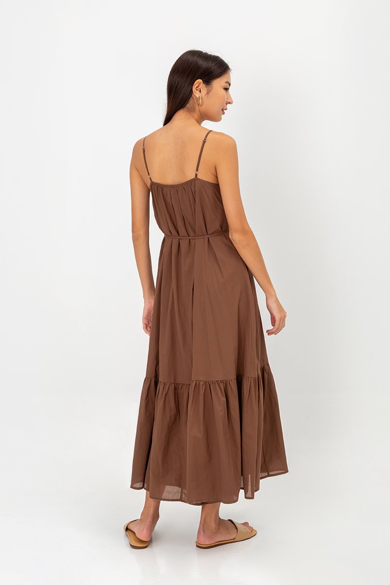 INIYA FLOUNCE HEM MAXI DRESS W SASH