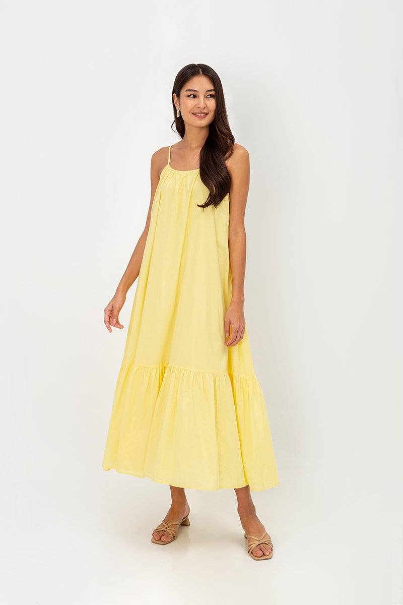 INIYA FLOUNCE HEM MAXI DRESS W SASH
