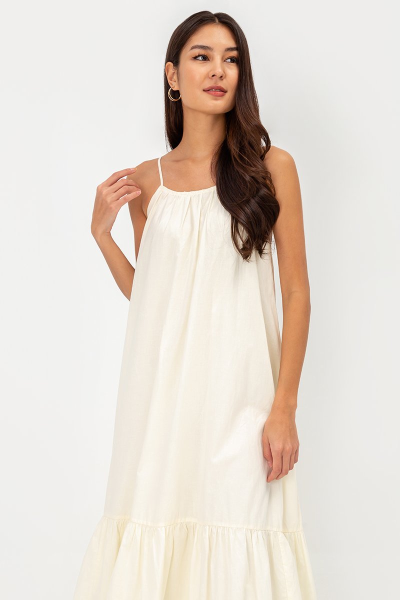 INIYA FLOUNCE HEM MAXI DRESS W SASH